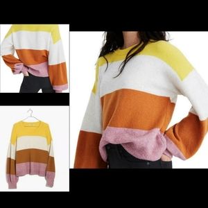 Madewell Gladwell Striped Balloo Sleeve Sweater Sz XS *doesn't get better*